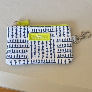 Scout Navy & White Patterned Coin Pouch with Lime Accent